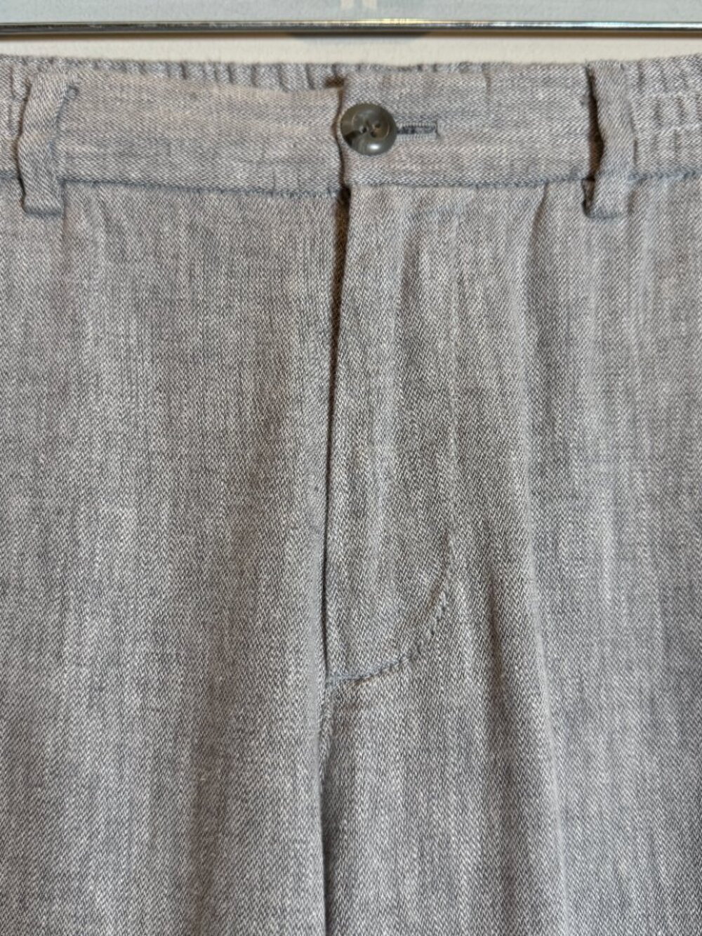 Banana Republic Athletic Linen-Blend Pant Men's 31x34 Gray Chino Preppy Minimal - Picture 6 of 14